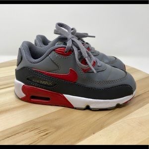 Nike Airmax Kids Red Gray Size 9c